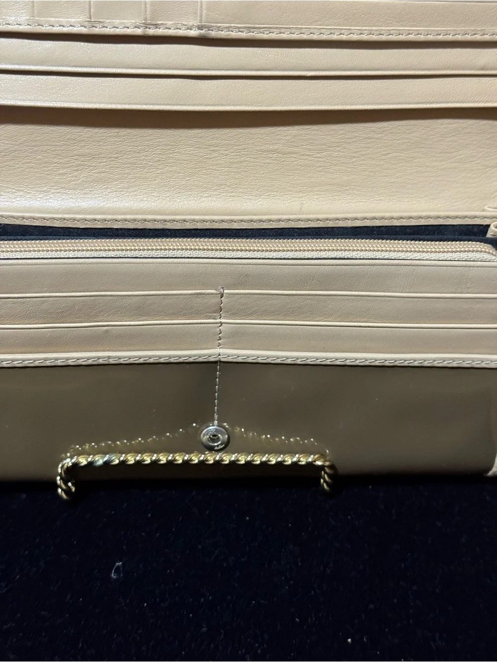 Vivienne Westwood Taupe Patent Leather Wallet/Clutch with Cream Trim - Picture 6 of 8